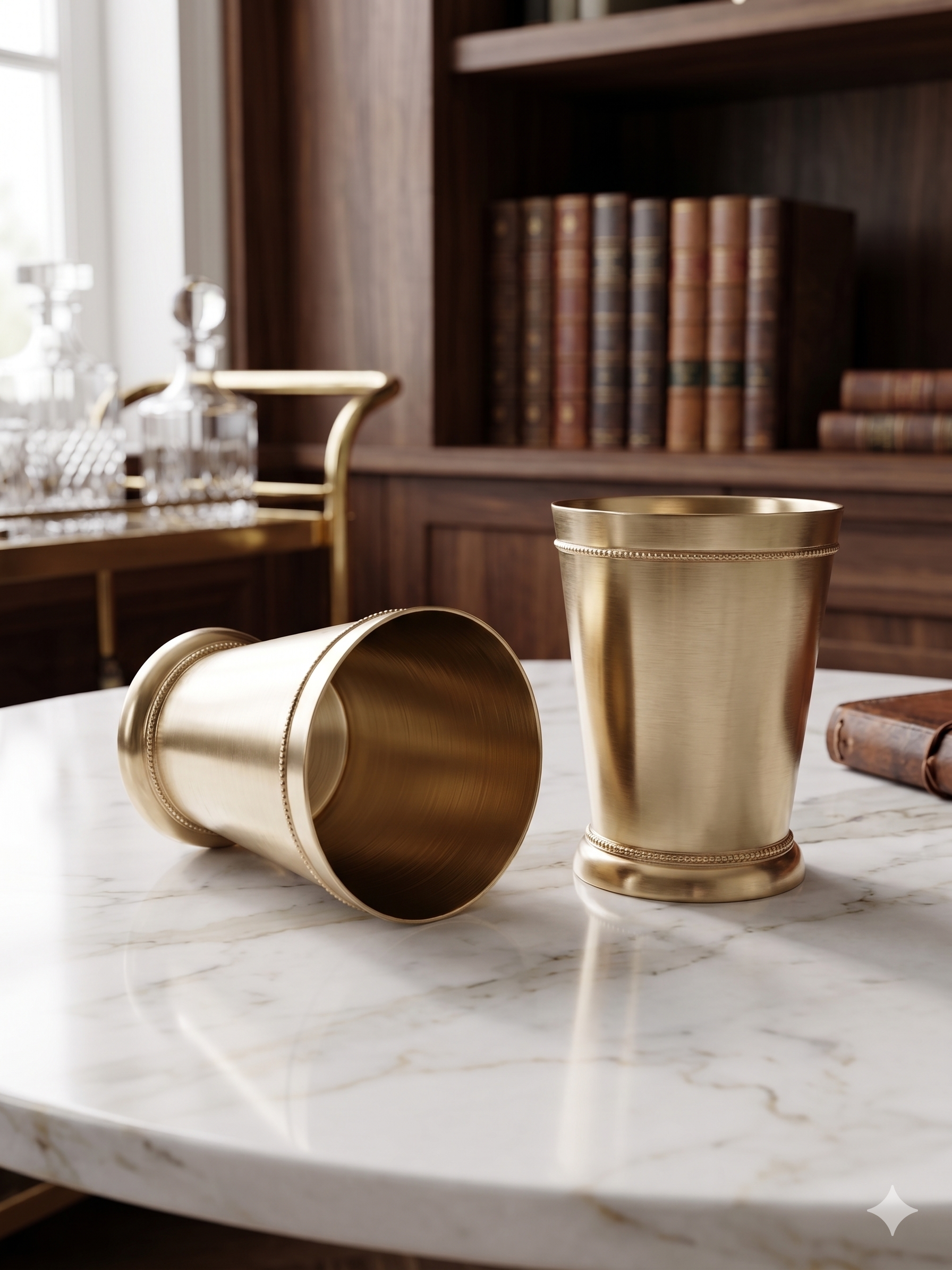Classic Brass Tumbler Set – Minimalist Golden Glass Combo (Set of 2)