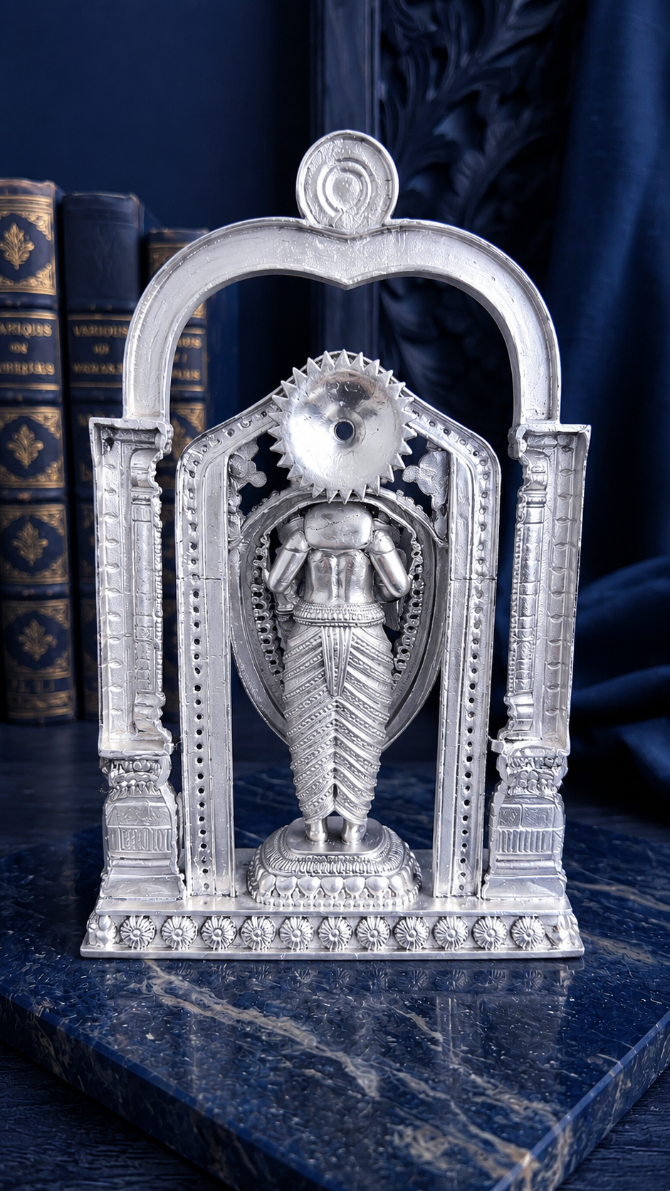 Premium 999 Silver Plated Tirupati Balaji Idol with Arch – Divine Venkateswara Statue