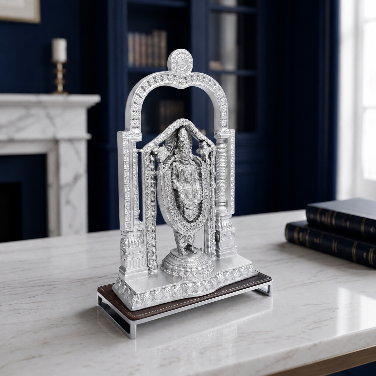 Premium 999 Silver Plated Tirupati Balaji Idol with Arch – Divine Venkateswara Statue