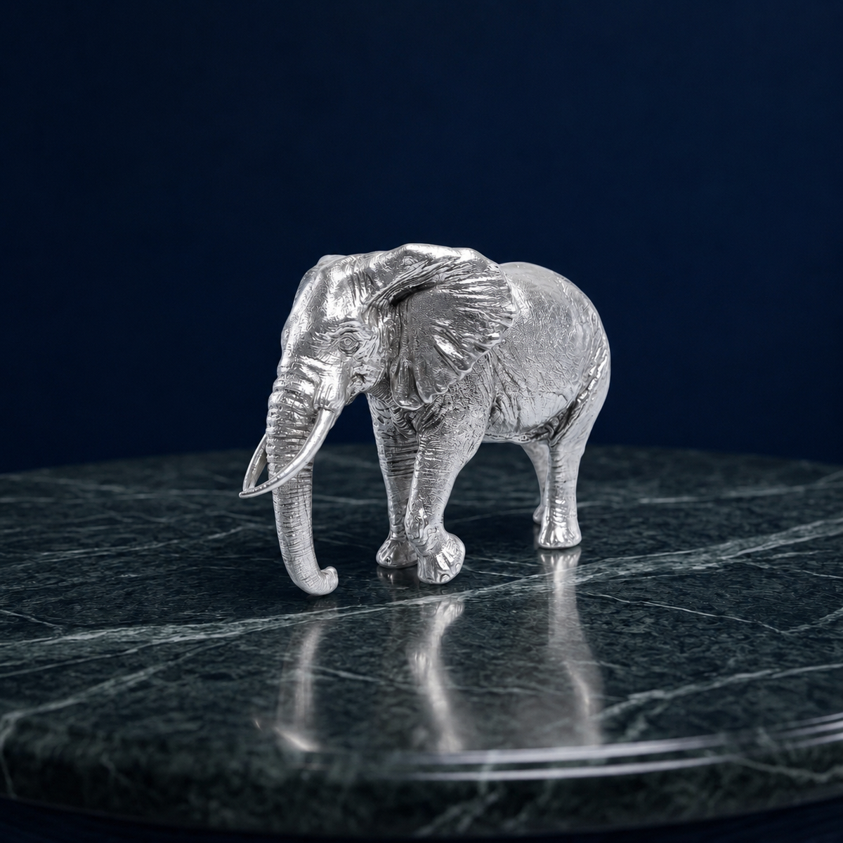 Premium 999 Silver Plated Majestic Elephant Figurine – Royal Vastu Home Decor Statue