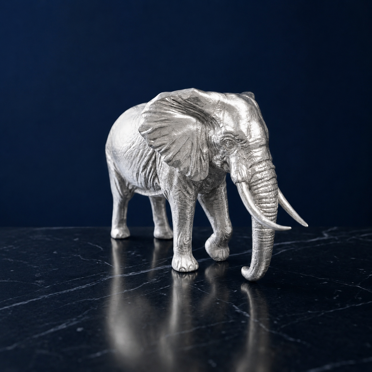 Premium 999 Silver Plated Majestic Elephant Figurine – Royal Vastu Home Decor Statue
