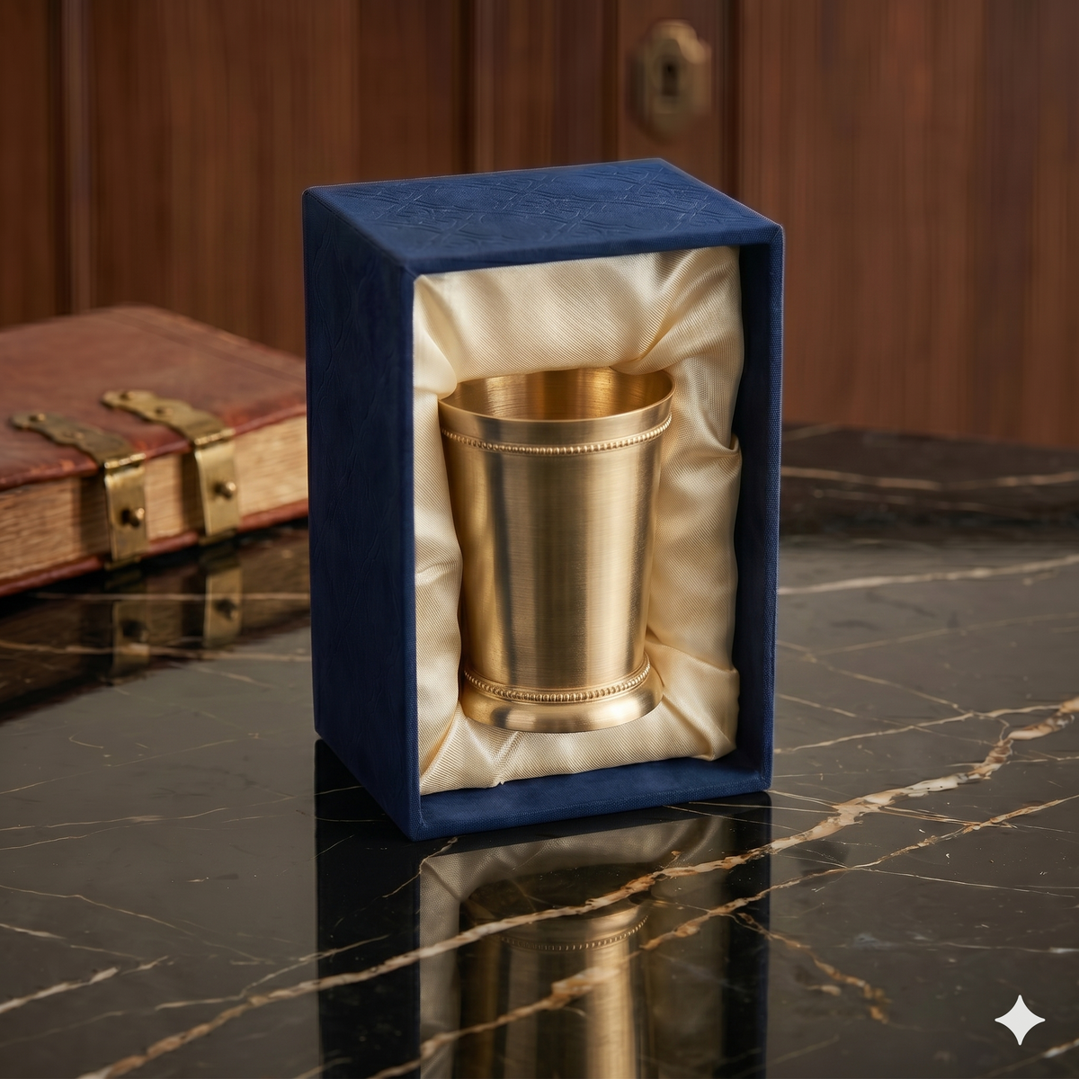 Classic Matte Metallic Beaded Julep Cup Gift Set