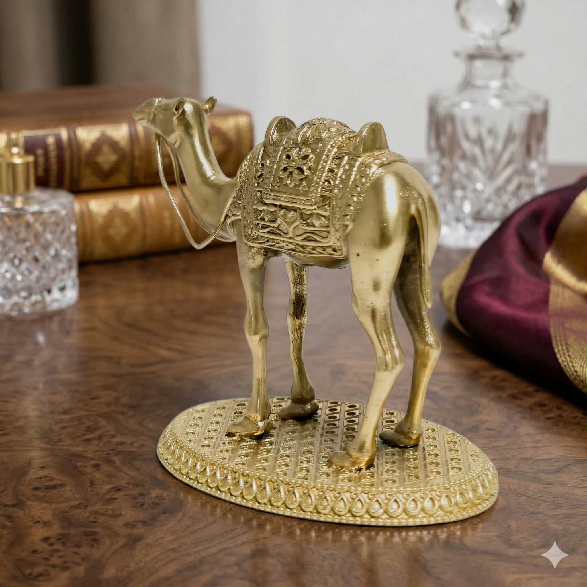 Title Handcrafted 100% Pure Brass Camel Idol – Premium Finish Royal Decor
