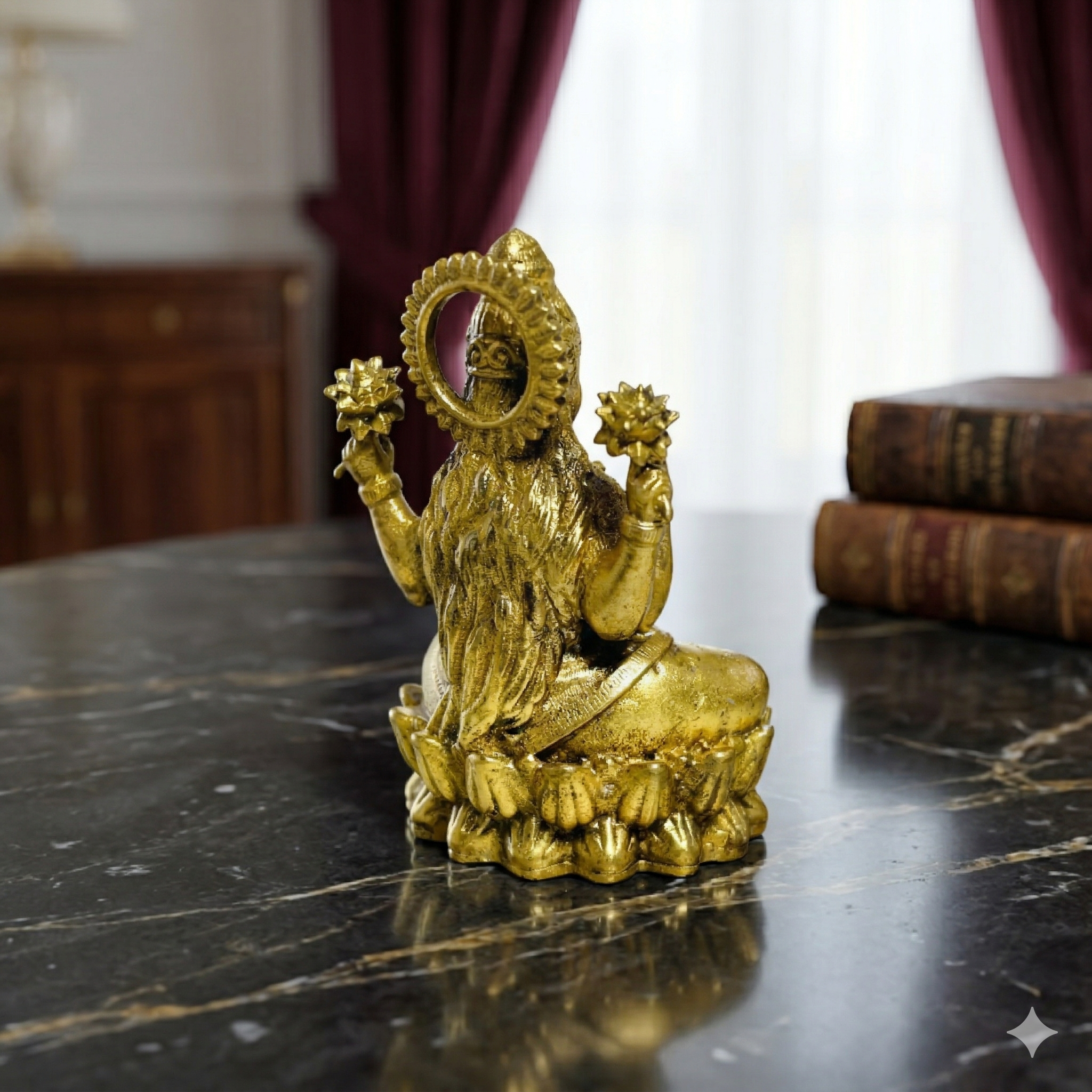 Premium Brass Goddess Lakshmi Idol for Pooja & Home Decor (3.5 cm)