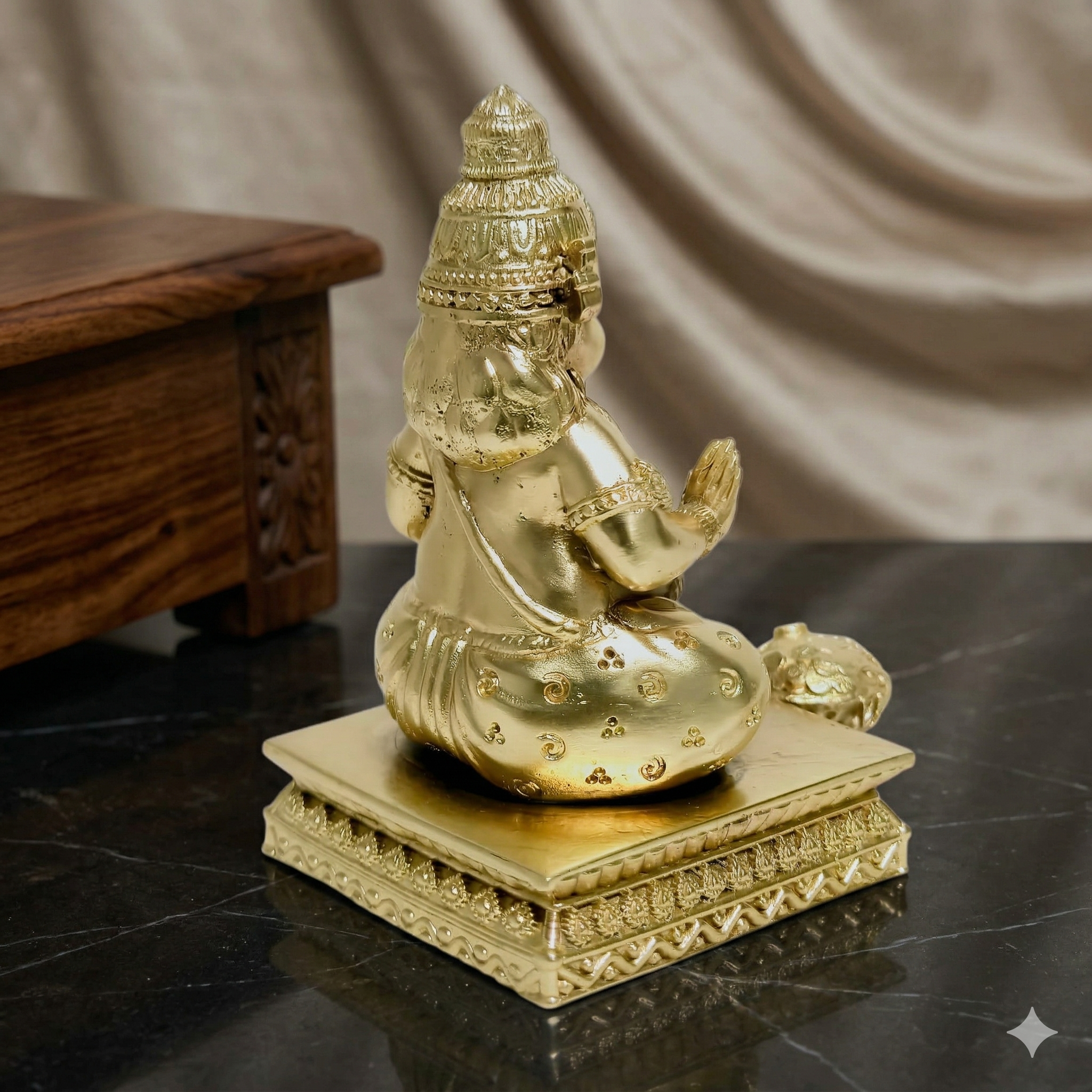 Premium Pure Brass Lord Kuber Idol with Wealth Pot