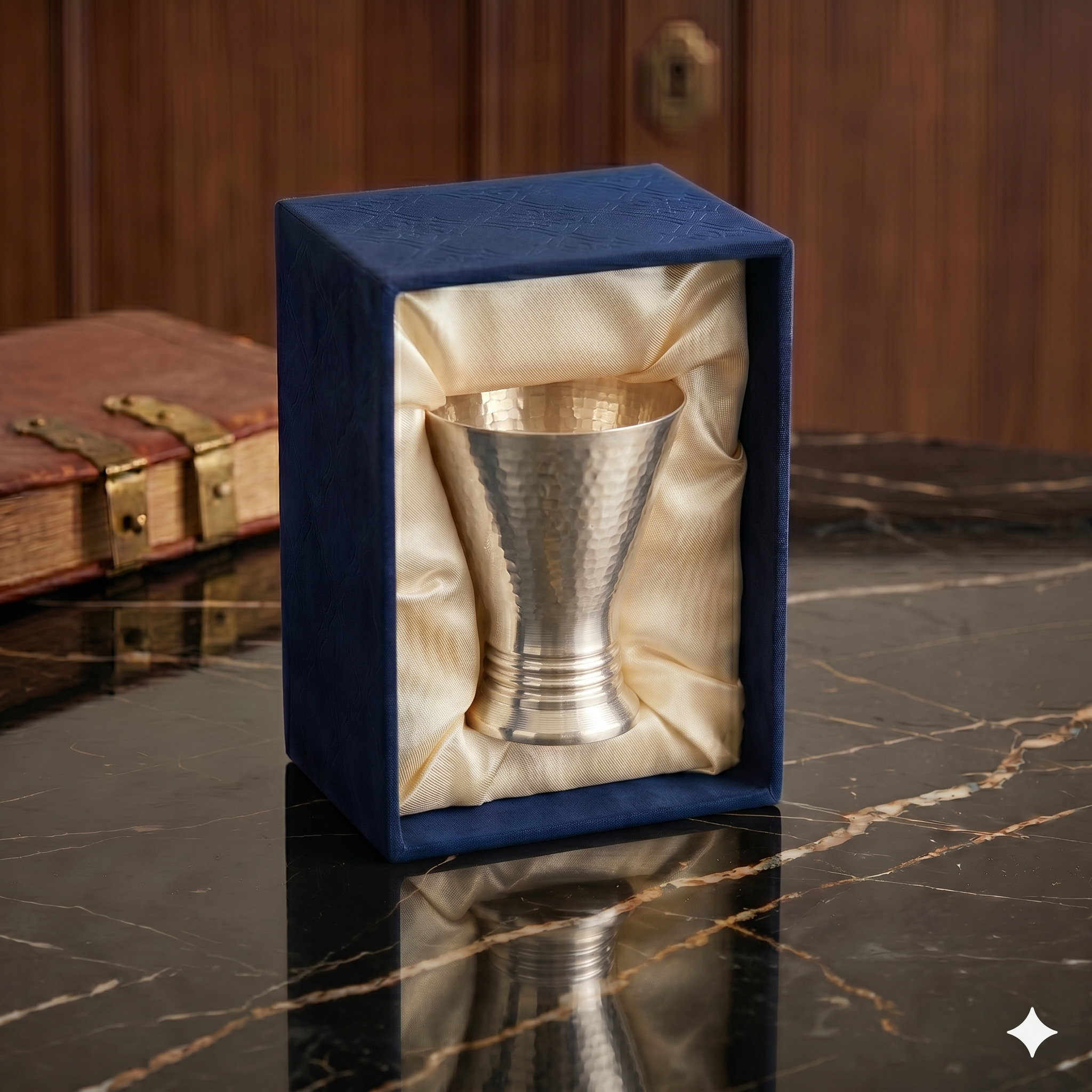 Luxury Hand-Hammered Flared Chalice – Premium Textured Metallic Goblet with Velvet Gift Box