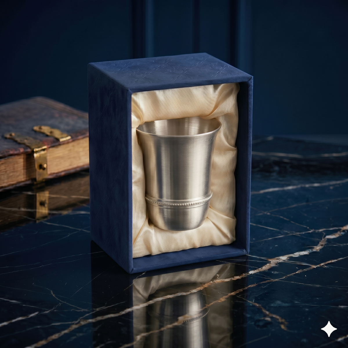Classic Matte Metallic Beaded Julep Cup Gift Set