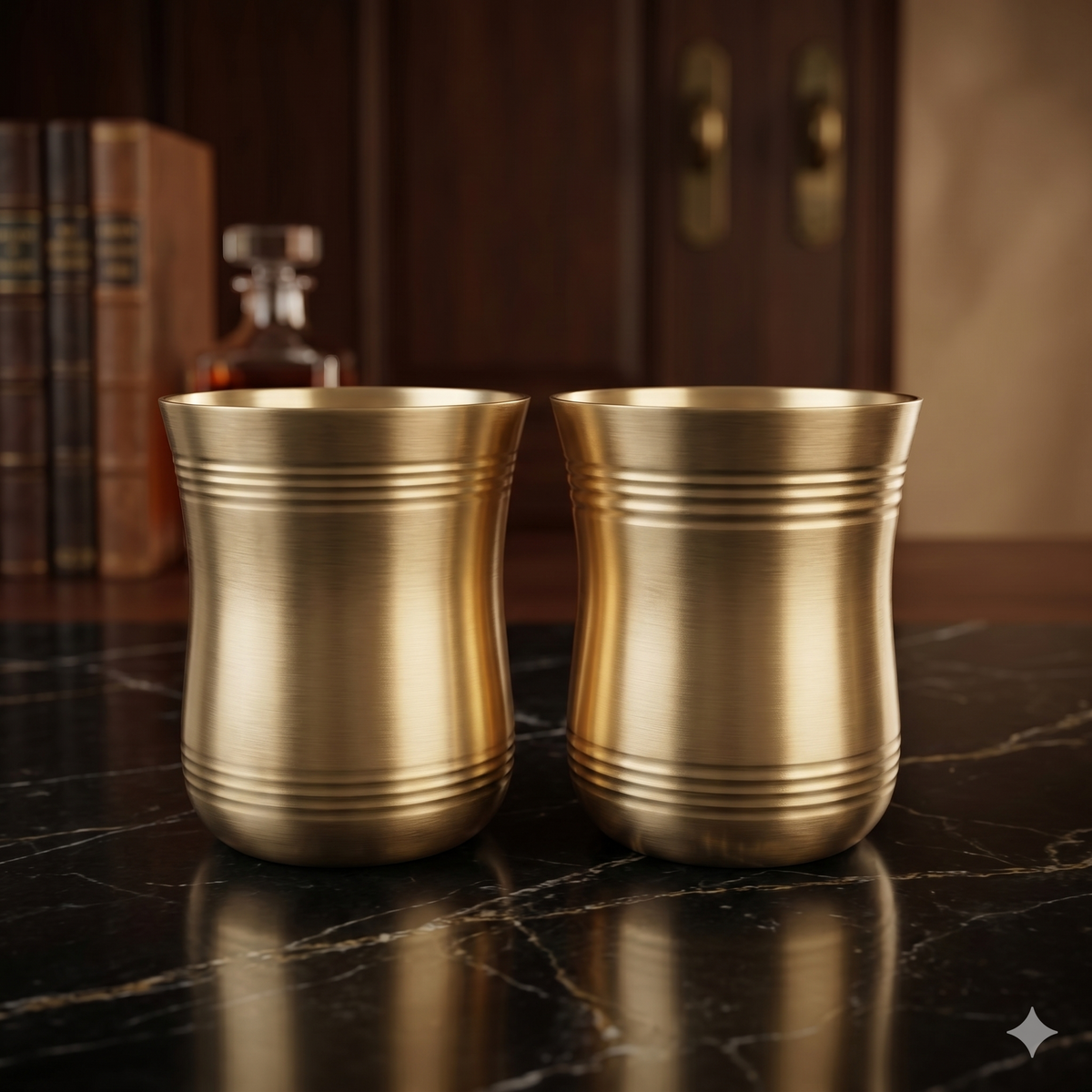 Product Title Premium Brass Glass Set of 2 with Royal Gift Box – Traditional Tumblers for Water & Lassi