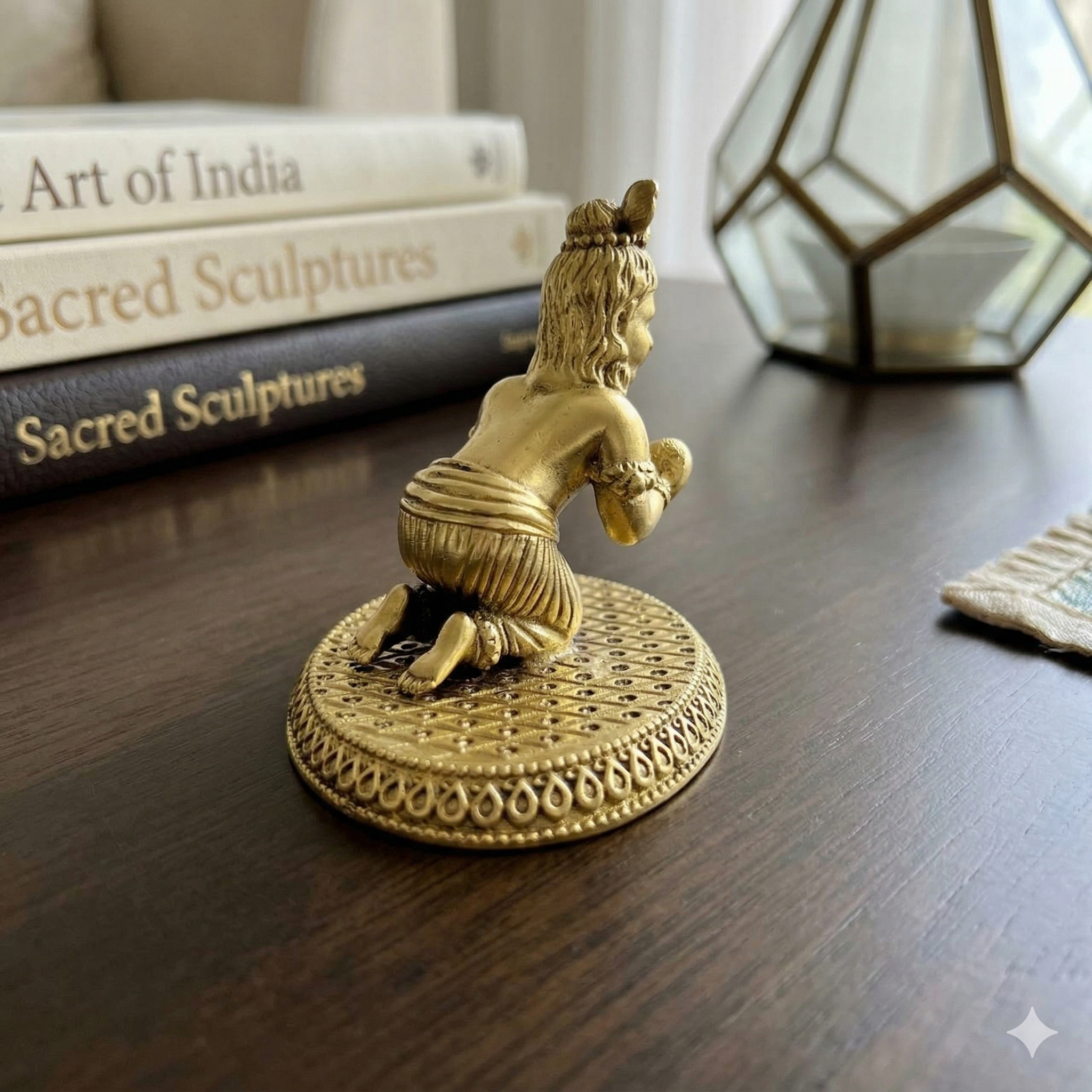 Premium Pure Brass Laddu Gopal Idol – Crawling Baby Krishna Murti