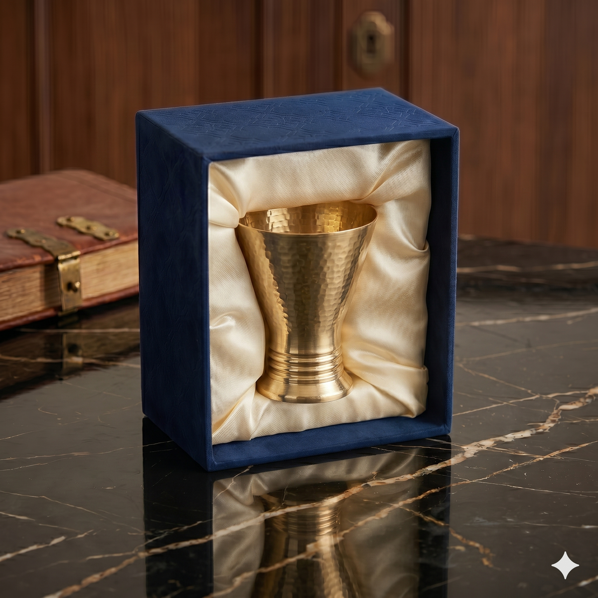 Luxury Hand-Hammered Flared Chalice – Premium Textured Metallic Goblet with Velvet Gift Box