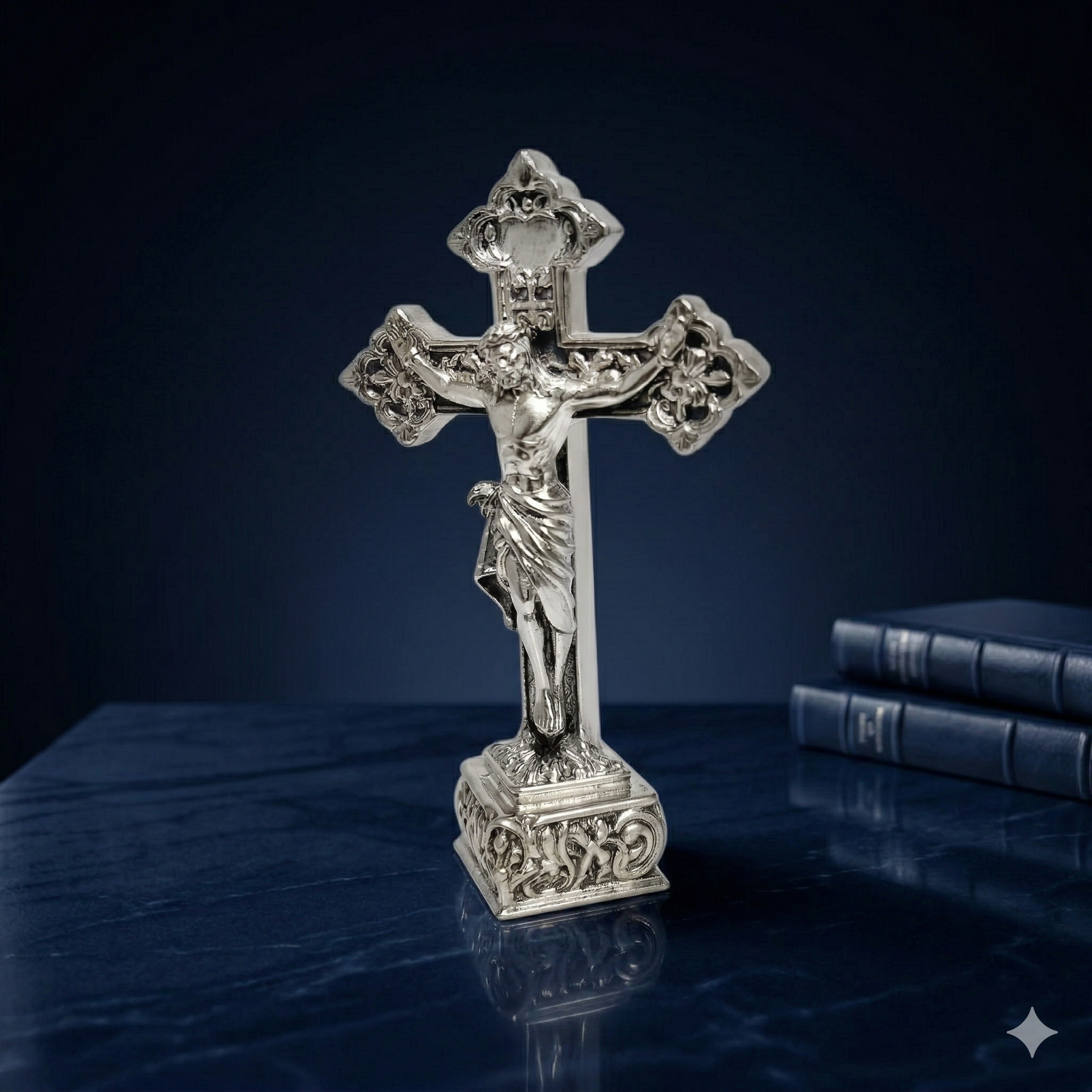 Title Silver-Plated Jesus Christ Crucifix Cross – Premium Handcrafted Altar Statue for Christian Home Décor & Devotional Gifting