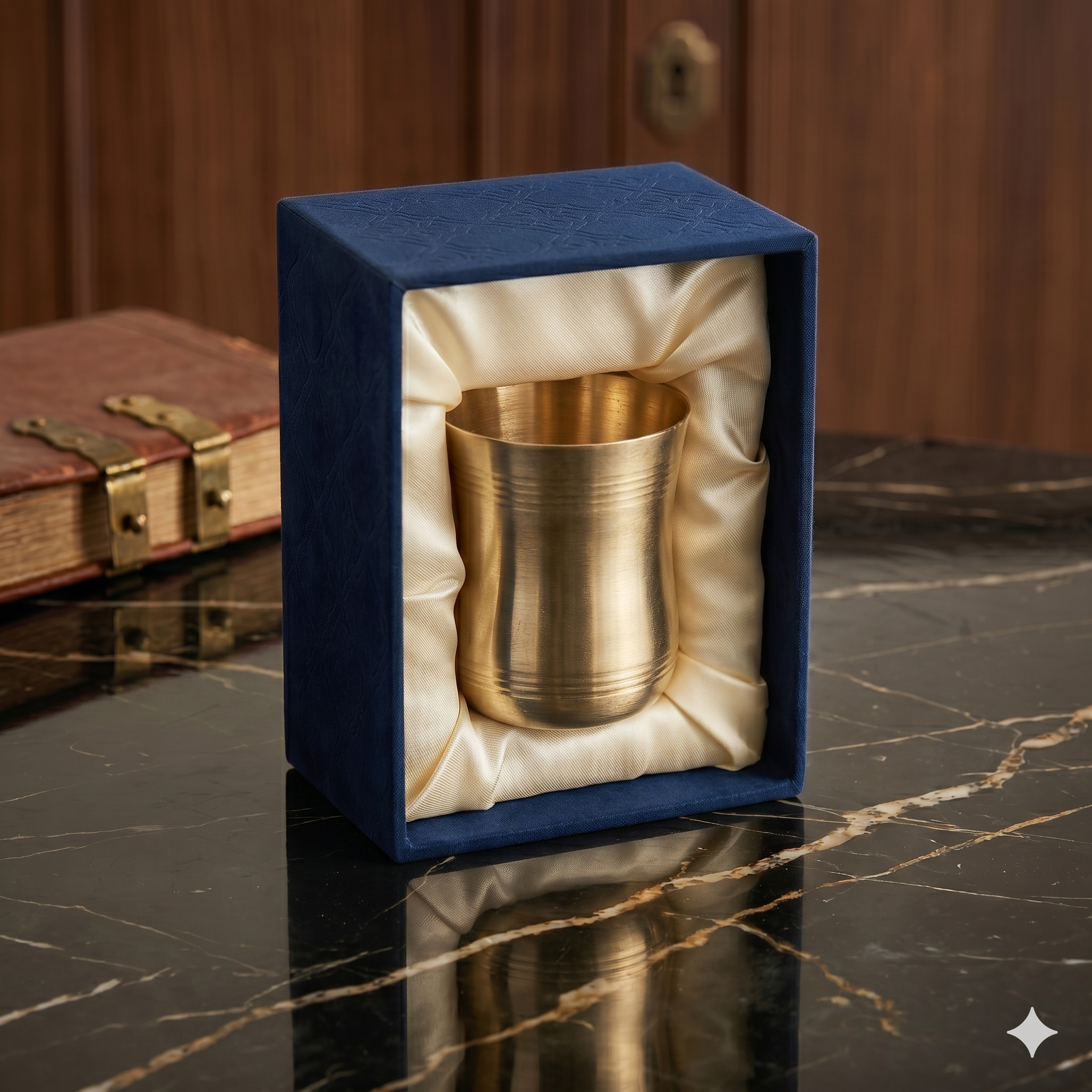 Royal Brass Linear Engraved Tumbler – Handcrafted Metallic Glass (Single/Set)