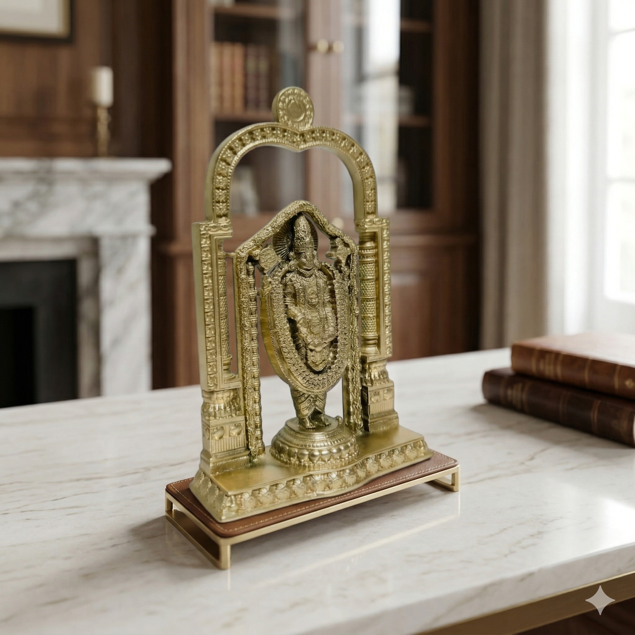 Premium Pure Brass Lord Venkateswara Balaji Idol with Arch (9.5cm)