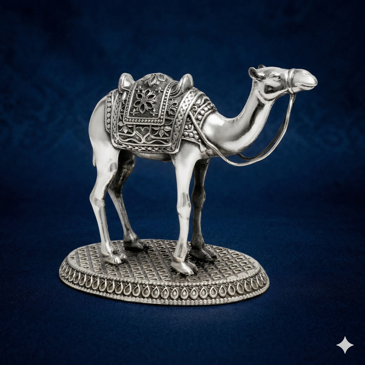 Oxidized Silver-Plated Camel Statue – Premium Brass Rajasthani Decorative Idol for Home Showcase & Gifting