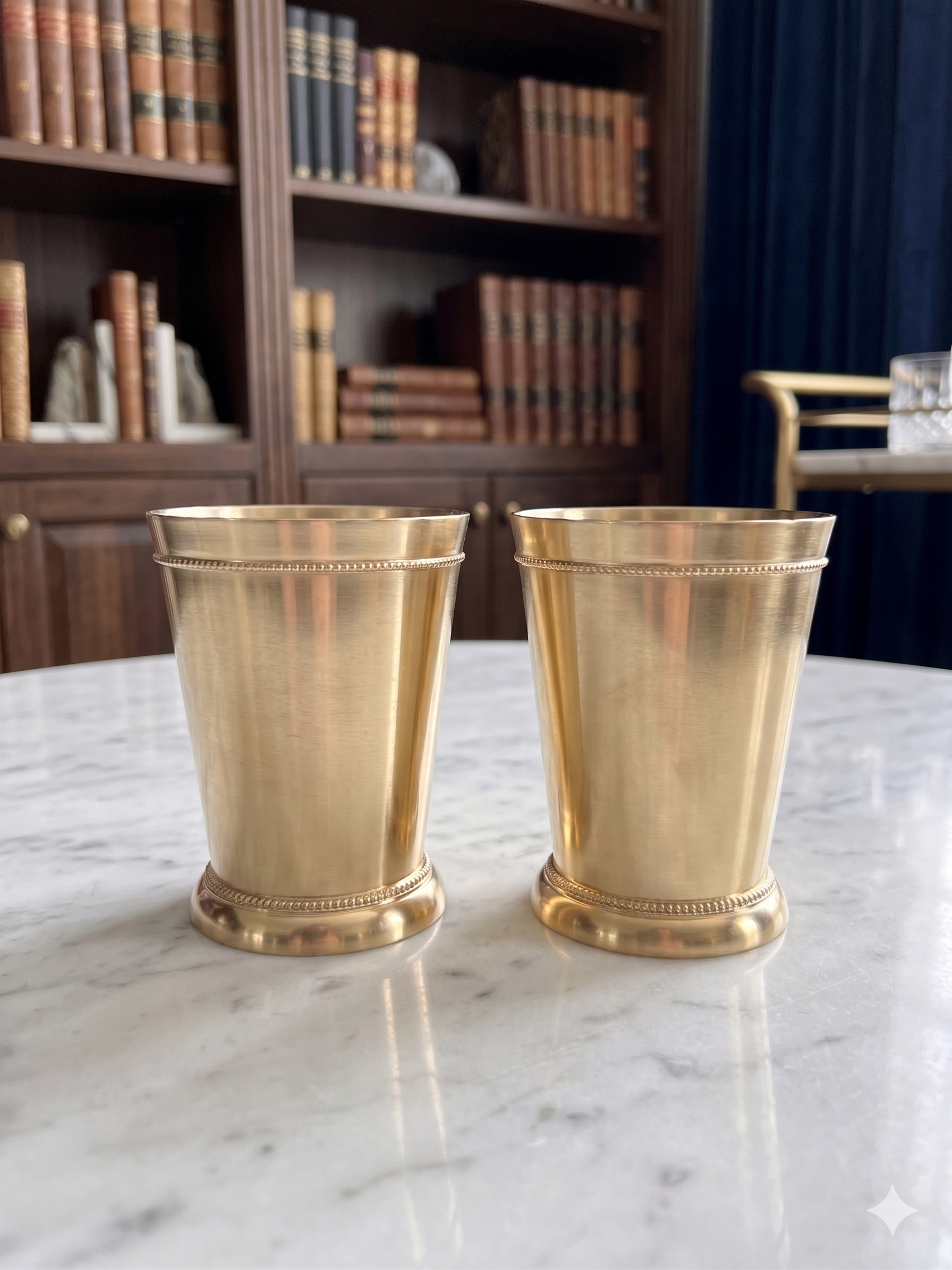 Classic Brass Tumbler Set – Minimalist Golden Glass Combo (Set of 2)