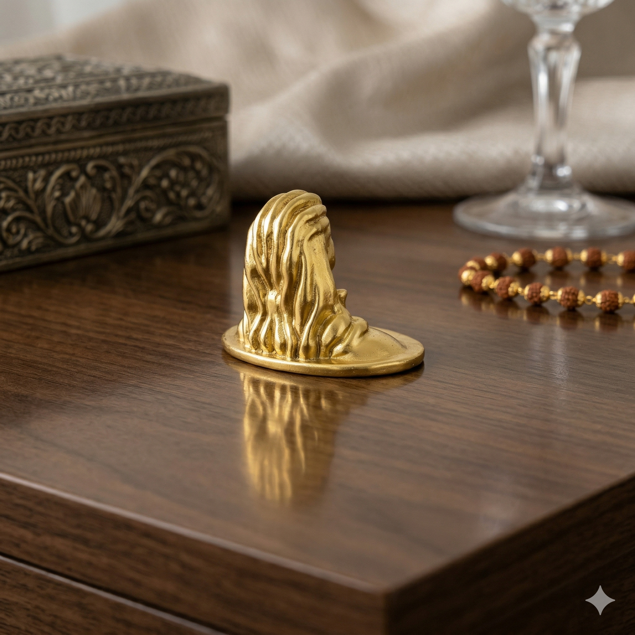 Adiyogi Brass Idol – 55 Gram Decorative Mini Statue for Home, Office & Car Dashboard