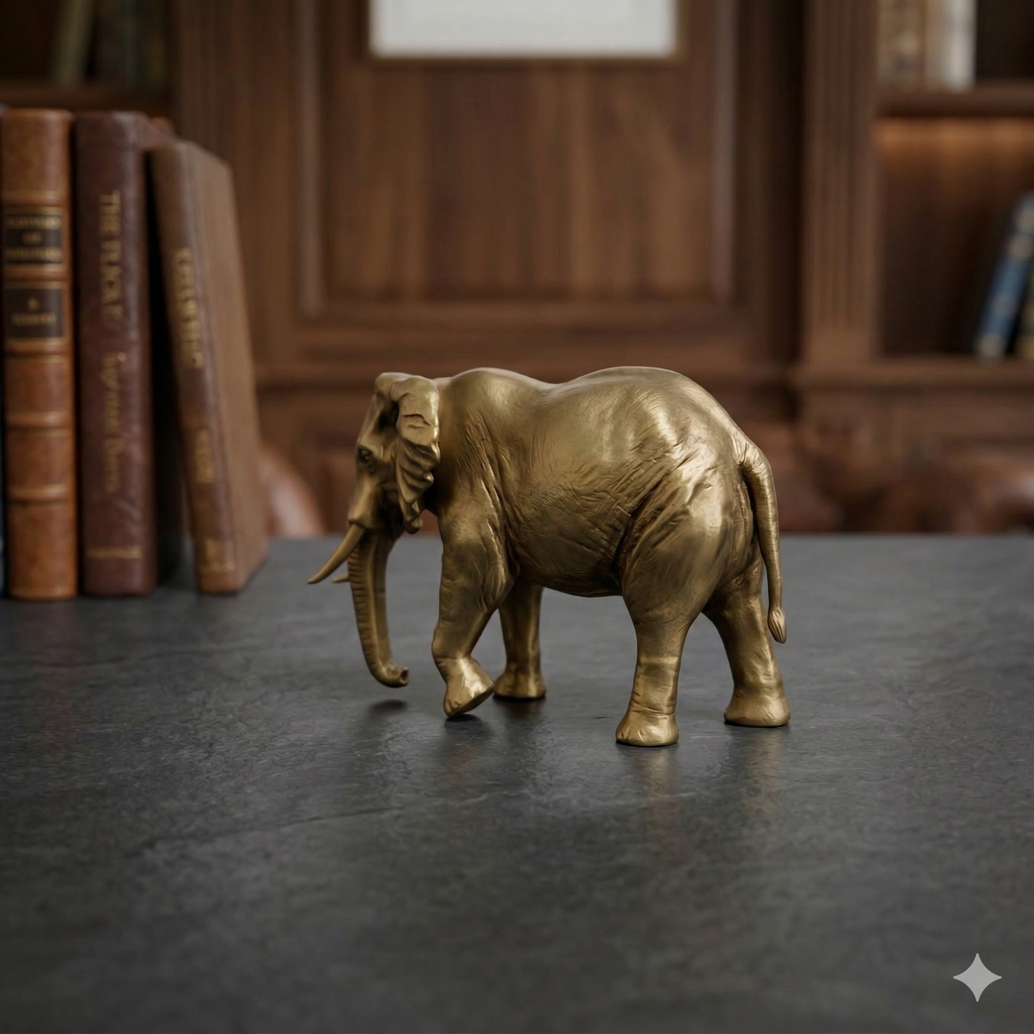 Handcrafted Antique Brass Elephant Figurine (10 cm) for Vastu & Home Decor