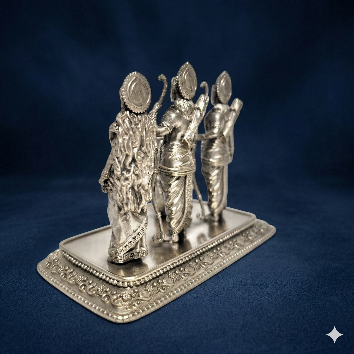 Premium Oxidized Silver Plated Ram Darbar Idol (11 cm)