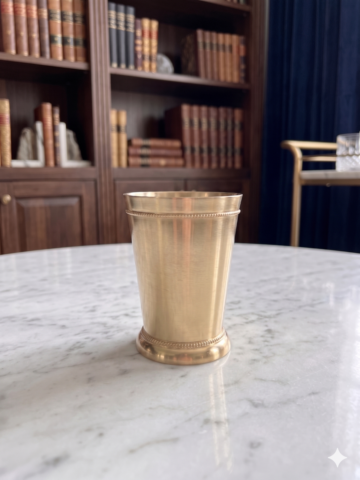 Classic Matte Metallic Beaded Julep Cup Gift Set