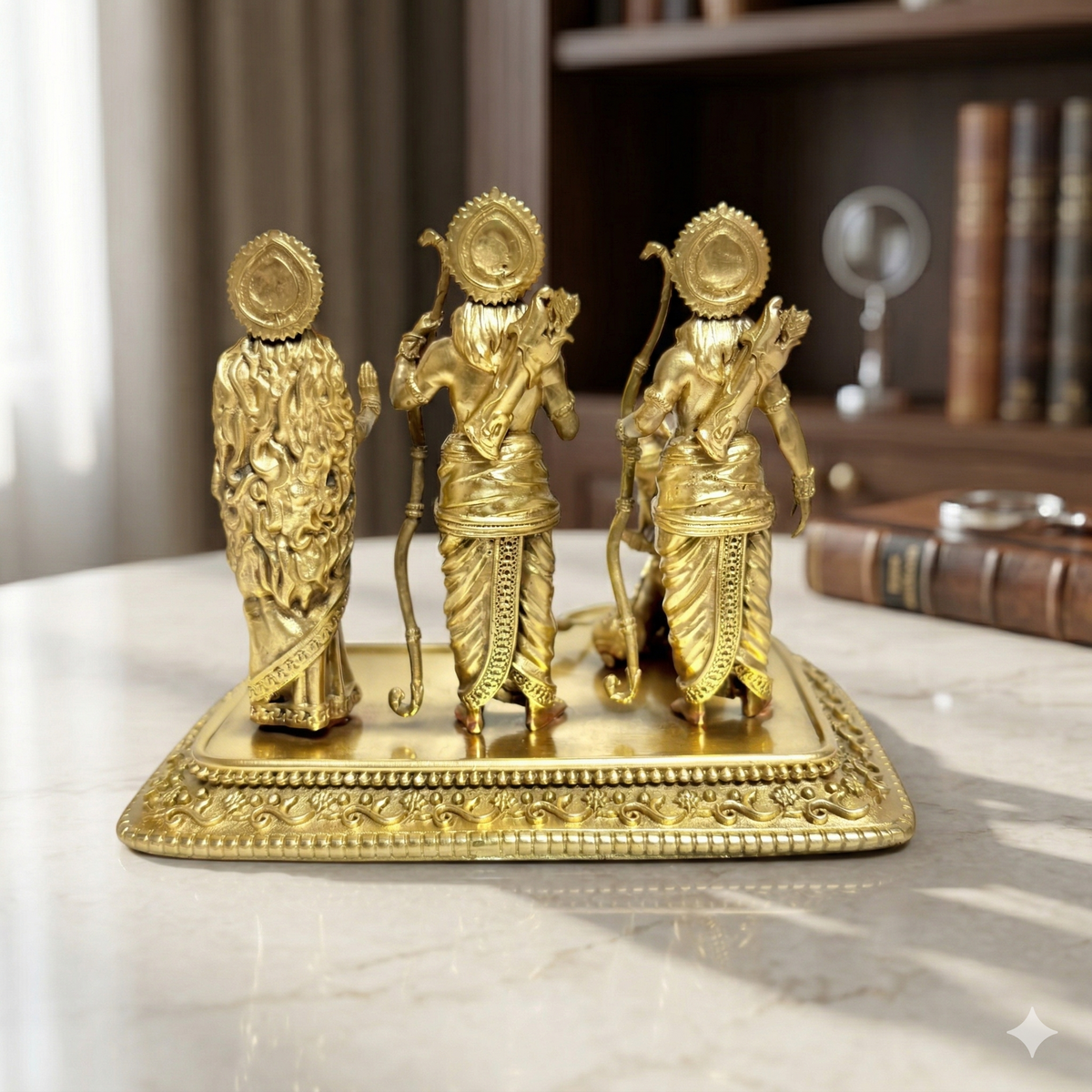 Premium Pure Brass Ram Darbar Idol Set – Ram, Laxman, Sita & Hanuman Murti (11cm)