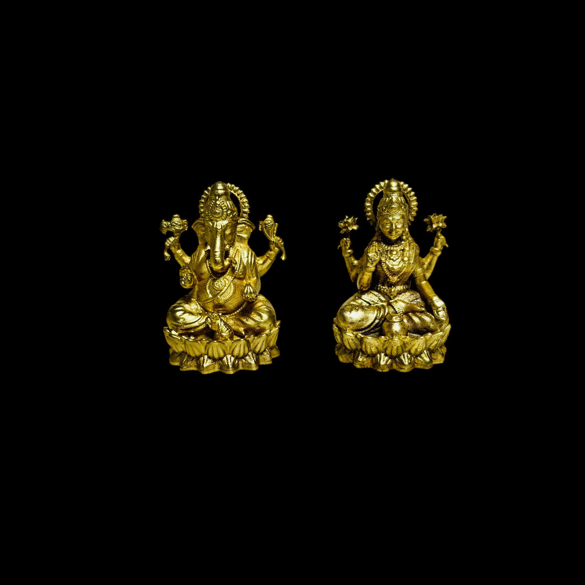 Premium Pure Brass Laxmi Ganesh Idol Set for Pooja & Gifting