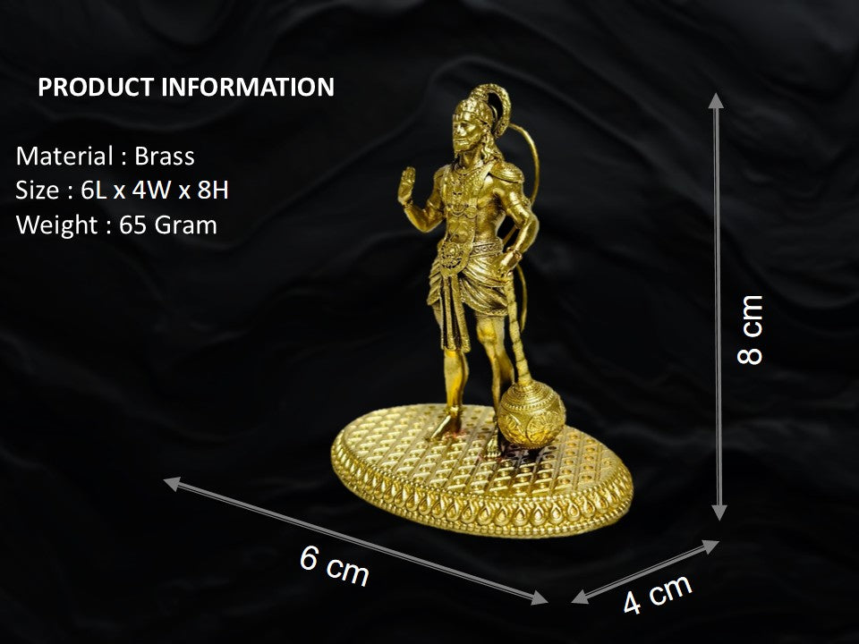 Premium Brass Bajrangbali Hanuman Idol (8cm)