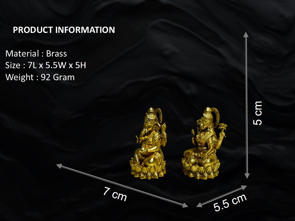 Premium Pure Brass Laxmi Ganesh Idol Set for Pooja & Gifting
