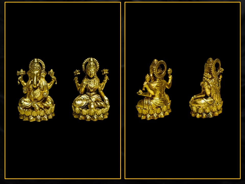Premium Pure Brass Laxmi Ganesh Idol Set for Pooja & Gifting