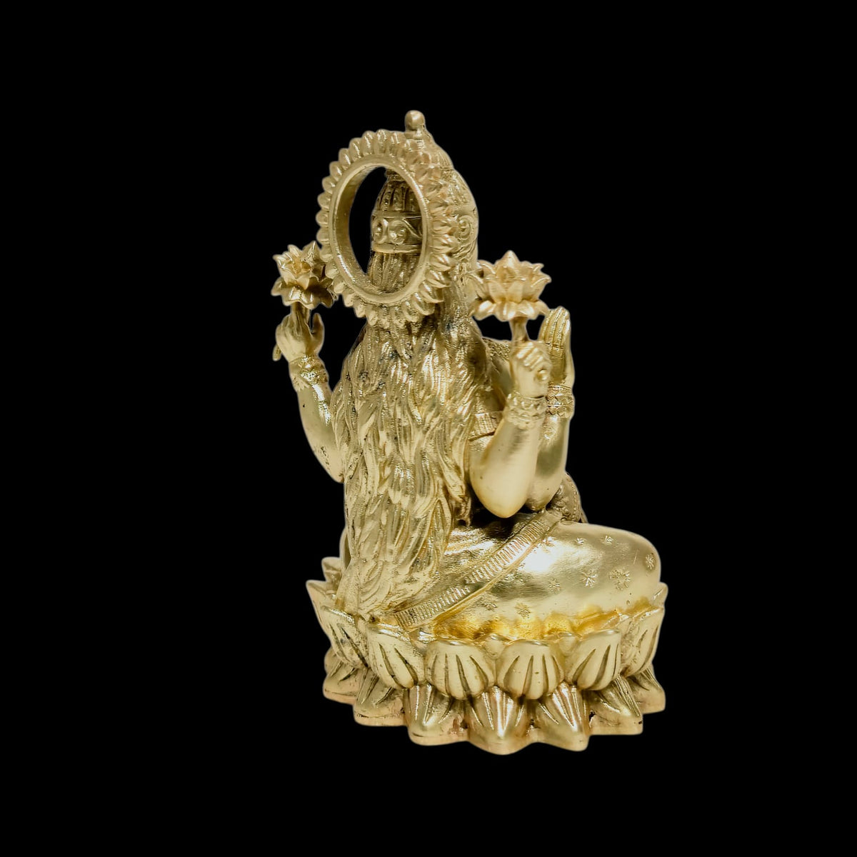 Premium Brass Goddess Lakshmi Idol on Lotus Base
